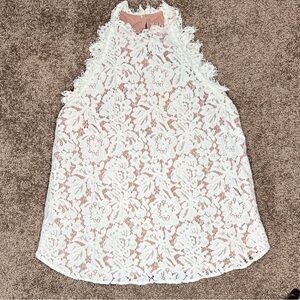 Sugarlips Lace Overlay Tank Halter Top size small